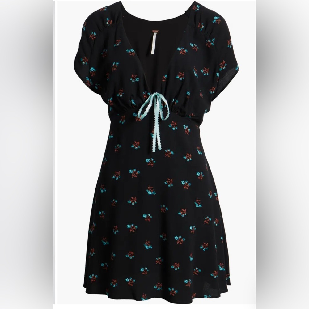 🆕 FREE PEOPLE Everyone’s Favorite Mini Dress In Black Combo - Picture 7 of 11